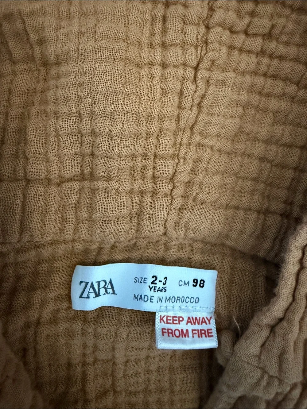 Zara Kids Tan Gauze Hooded Pullover